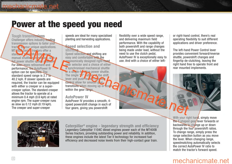 Challenger MT400B Workshop Service & Repair Manual... (2007)