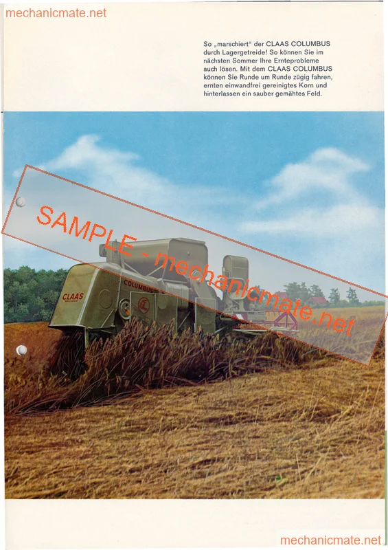 Claas Columbus Series Workshop, Service & Repair Manual PDF 3 Claas Columbus Series Workshop, Service & Repair Manual PDF - Image 3