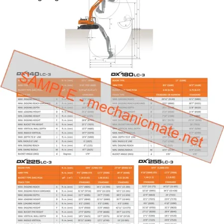 Doosan DX140LC Workshop, Service and Repair Manual PDF