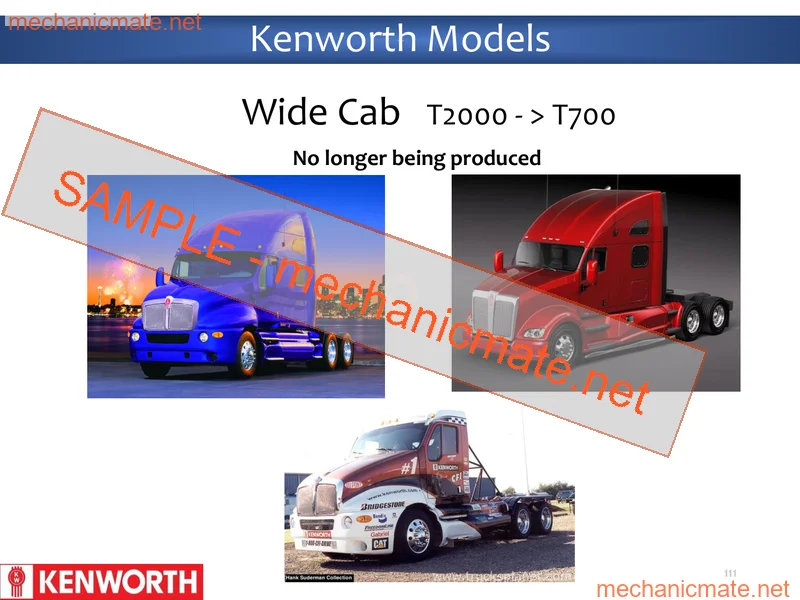 Kenworth B-Cab/T2000/T700/T680/T880 Service Manual PDF(2017)