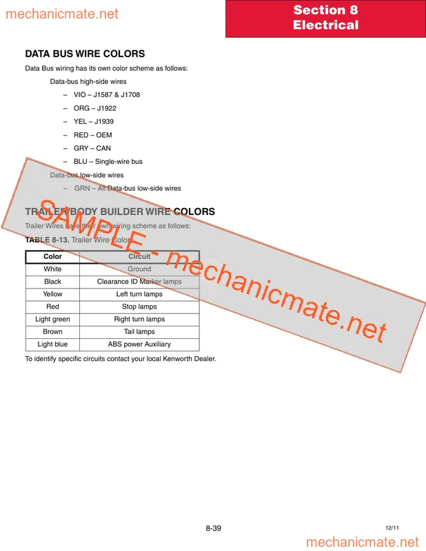 Kenworth T170/270/370 Hybrid Body Workshop Manual... (2011+)