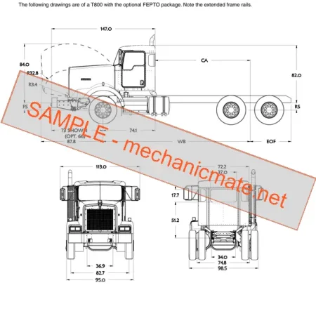 Kenworth T800/W900/C500 Body Svc & Repair Manual PDF (2012)