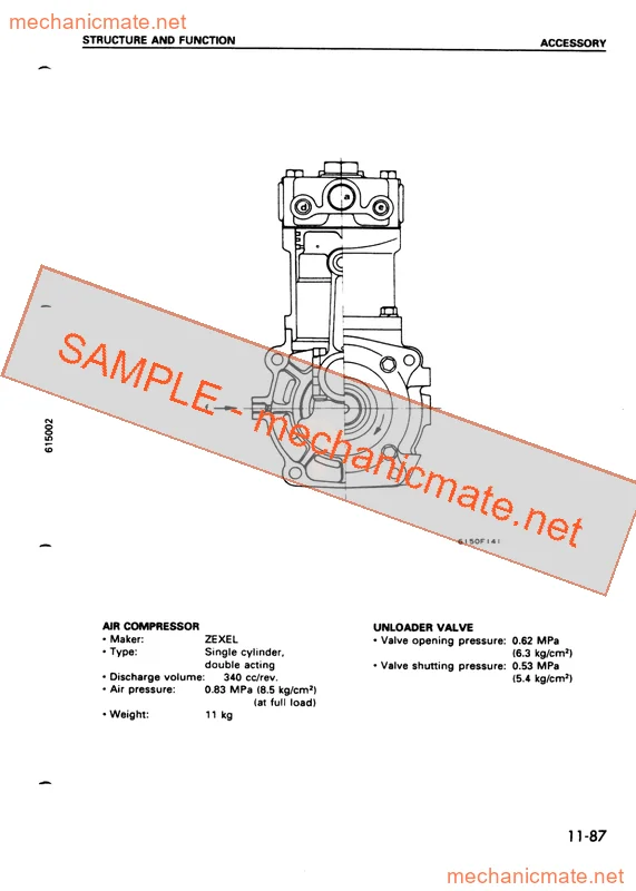 Komatsu SA6D125-2 Workshop Service Repair Manual PDF (2003)