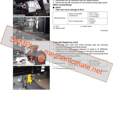 Kubota M128X Workshop, Service and Repair Manual PDF Sample Page 1 - Technical Specifications Preview