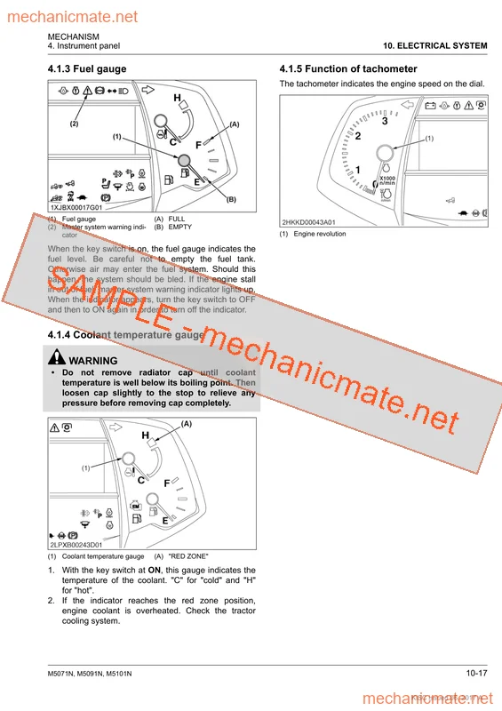 Kubota M5071N M5091N M5101N Workshop Manual PDF (2017) 1 Kubota M5071N M5091N M5101N Workshop Manual PDF Sample Page 1 - Technical Specifications Preview