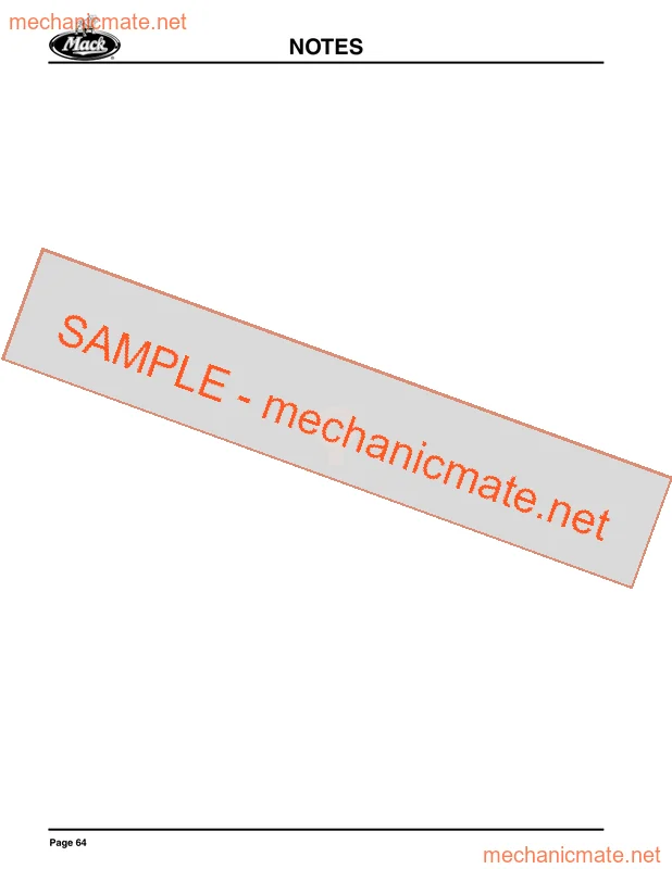 Mack GU/CHU/CXU/MRU/LEU Workshop Service & Repair PDF (2007)