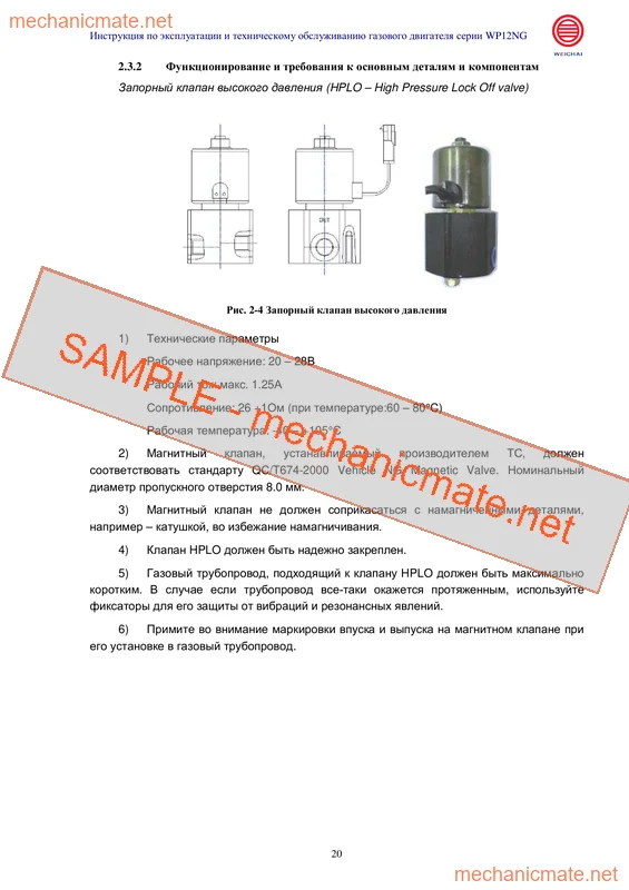 Shaanxi WP12NG Engine Workshop, Service & Repair Manual PDF